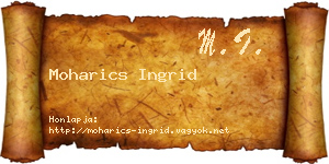 Moharics Ingrid névjegykártya